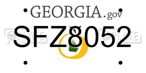 SFZ8052 Georgia License Plate
