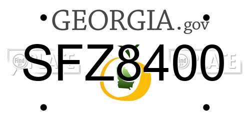 SFZ8400 Georgia License Plate