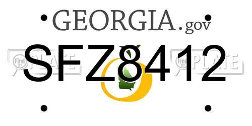SFZ8412 Georgia License Plate
