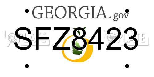 SFZ8423 Georgia License Plate