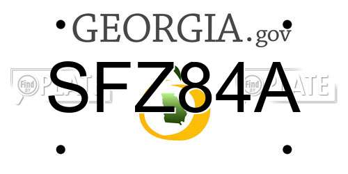 SFZ84A Georgia License Plate
