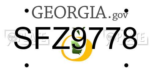 SFZ9778 Georgia License Plate