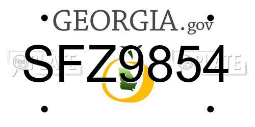 SFZ9854 Georgia License Plate