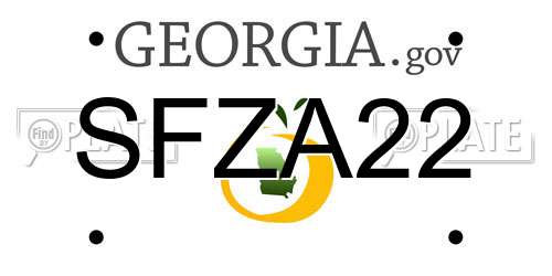 SFZA22 Georgia License Plate