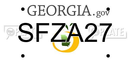 SFZA27 Georgia License Plate