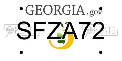 SFZA72 Georgia License Plate