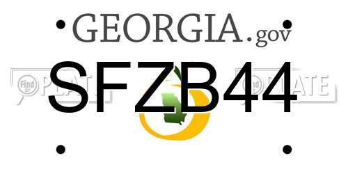 SFZB44 Georgia License Plate