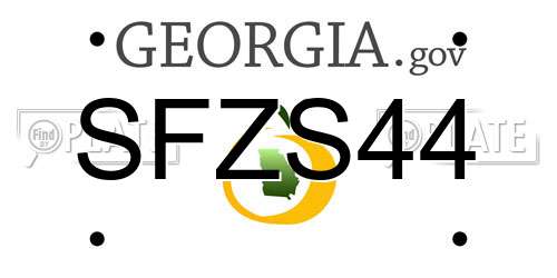 SFZS44 Georgia License Plate