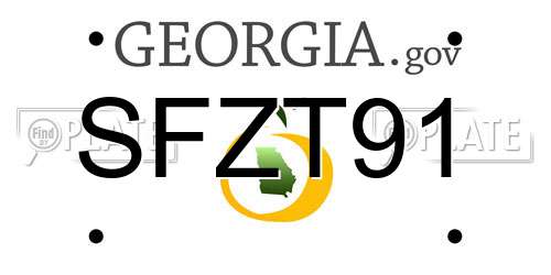 SFZT91 Georgia License Plate