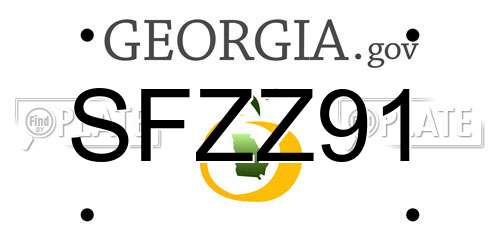 SFZZ91 Georgia License Plate