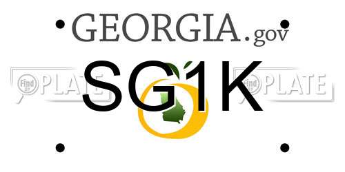 SG1K Georgia License Plate