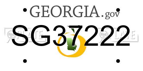 SG37222 Georgia License Plate