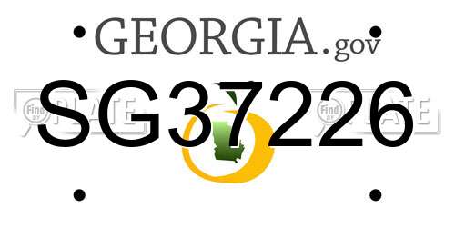 SG37226 Georgia License Plate