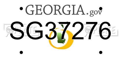 SG37276 Georgia License Plate