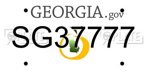 SG37777 Georgia License Plate