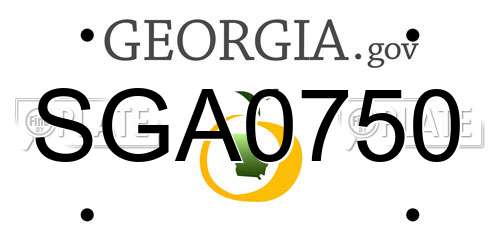 SGA0750 Georgia License Plate