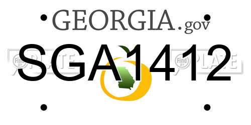 SGA1412 Georgia License Plate