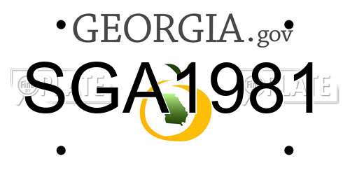 SGA1981 Georgia License Plate