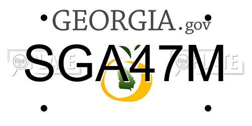 SGA47M Georgia License Plate