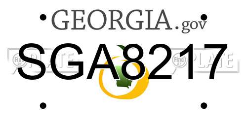 SGA8217 Georgia License Plate