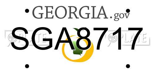 SGA8717 Georgia License Plate