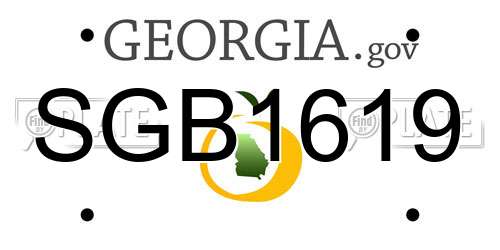 SGB1619 Georgia License Plate