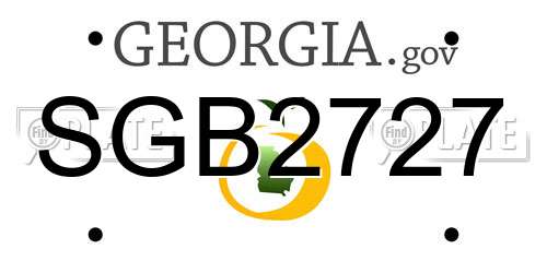 SGB2727 Georgia License Plate