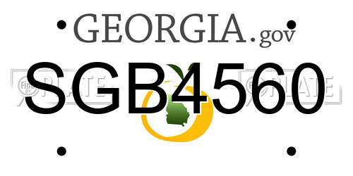 SGB4560 Georgia License Plate