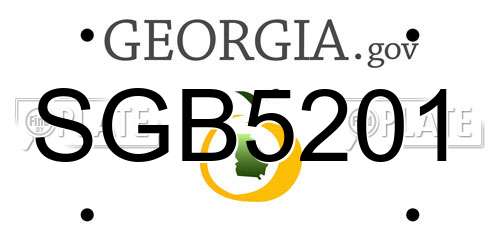 SGB5201 Georgia License Plate
