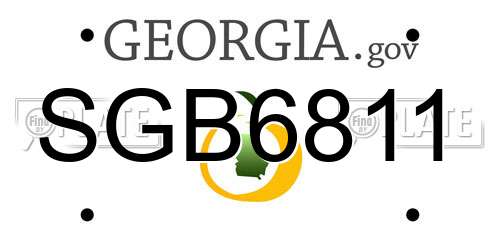 SGB6811 Georgia License Plate