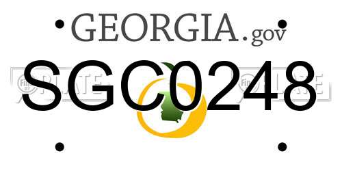 SGC0248 Georgia License Plate