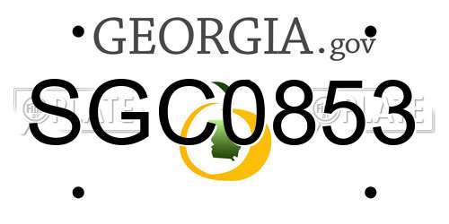 SGC0853 Georgia License Plate