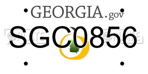 SGC0856 Georgia License Plate