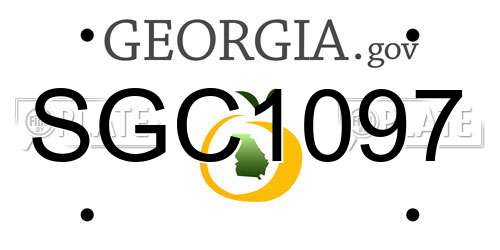 SGC1097 Georgia License Plate