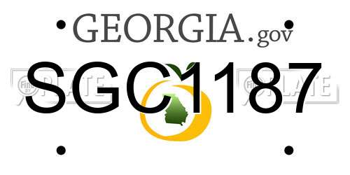 SGC1187 Georgia License Plate