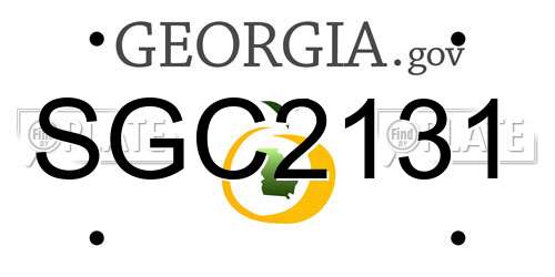 SGC2131 Georgia License Plate