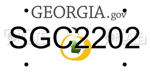 SGC2202 Georgia License Plate