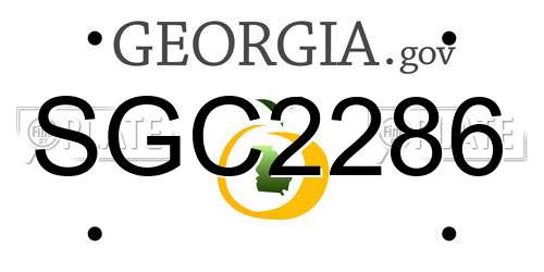SGC2286 Georgia License Plate
