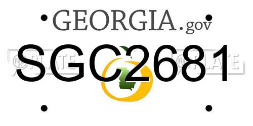 SGC2681 Georgia License Plate