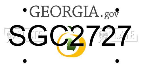 SGC2727 Georgia License Plate