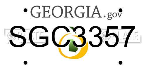 SGC3357 Georgia License Plate