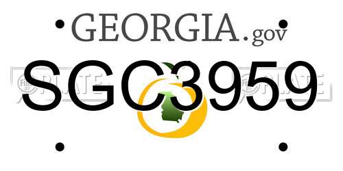 SGC3959 Georgia License Plate