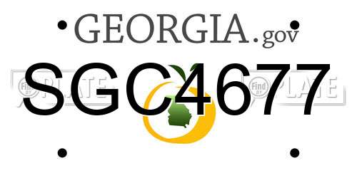 SGC4677 Georgia License Plate