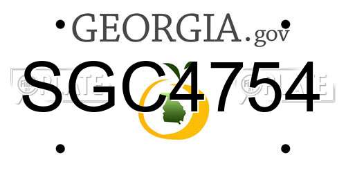 SGC4754 Georgia License Plate
