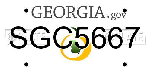 SGC5667 Georgia License Plate