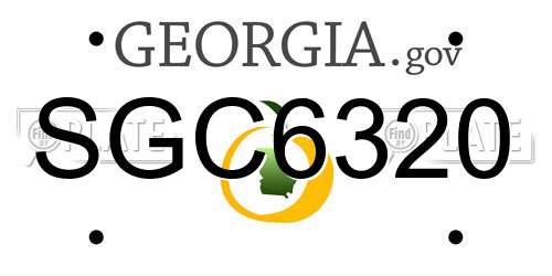 SGC6320 Georgia License Plate