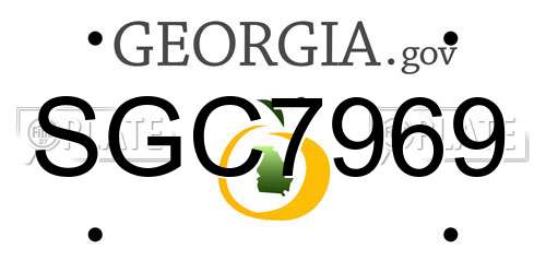 SGC7969 Georgia License Plate