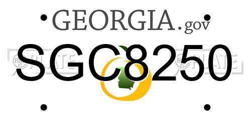 SGC8250 Georgia License Plate