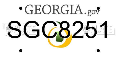 SGC8251 Georgia License Plate