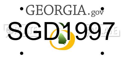 SGD1997 Georgia License Plate